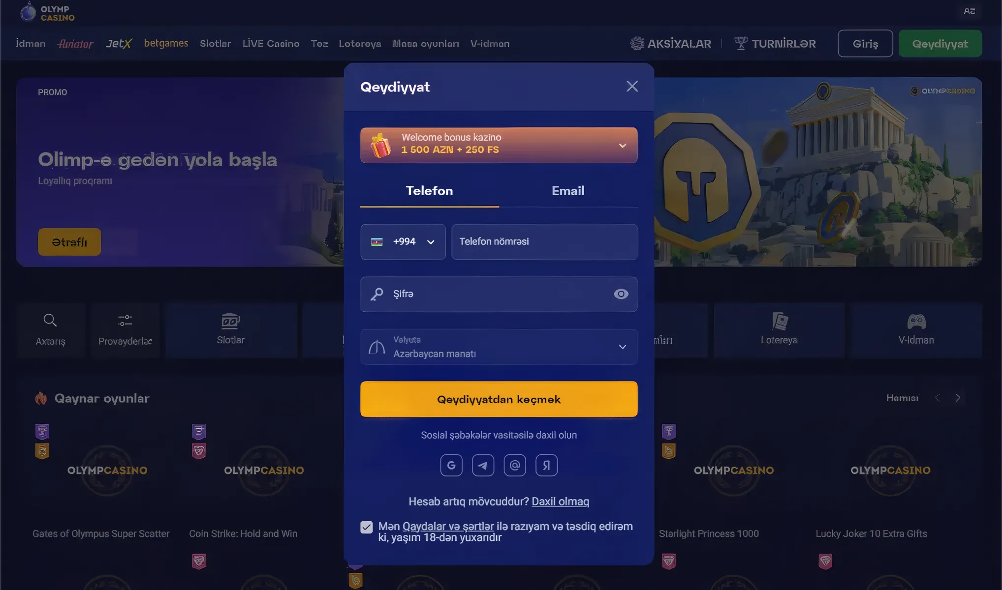 Olymp Casino Azərbaycanda lisenziya və rəsmi təsdiq